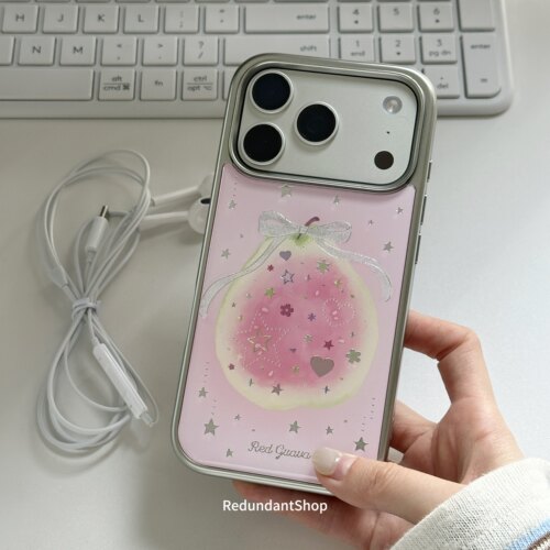 电镀银边滴胶鎏金复古芭乐手机壳