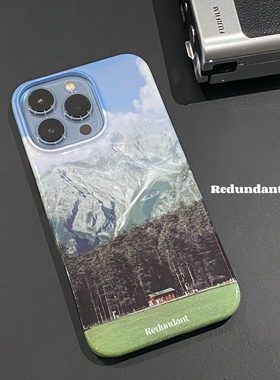 Redundant｜原创适用于苹果17新款半包菲林“雪山”复古小众15promax手机壳16大孔ins小红书爆款