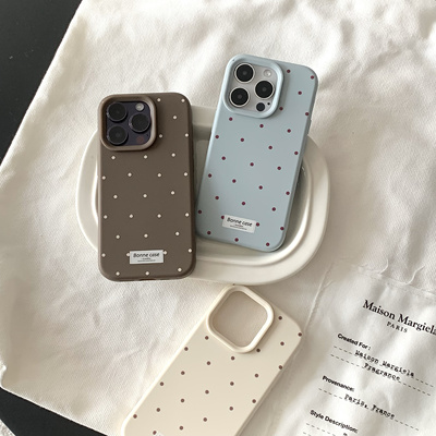 RS｜简约大孔纯色波点适用于苹果17新款手机壳高级感iphone16promax新品小众女款硅胶复古美式辣妹软壳防摔15