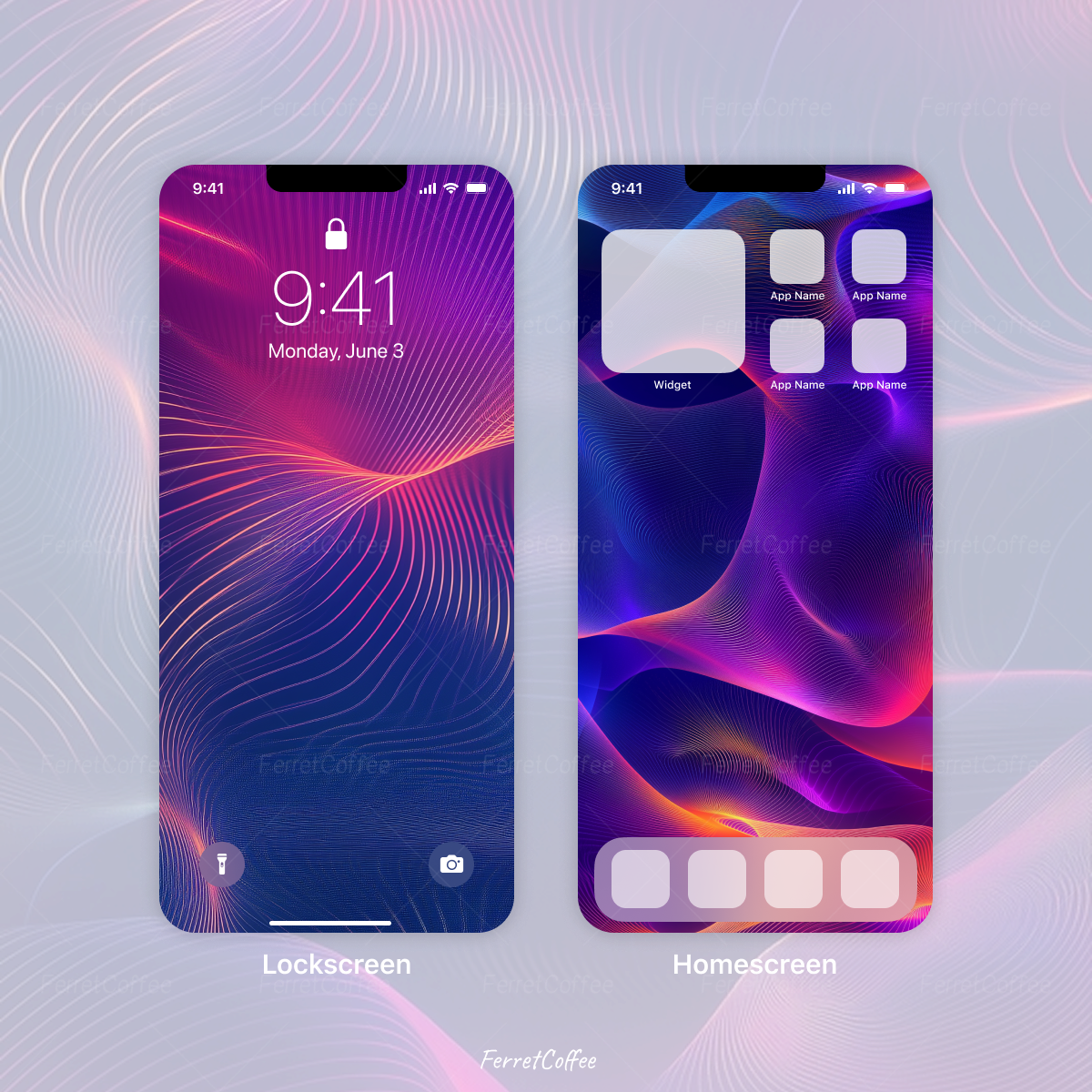 律动霓虹动感线条 虚拟现实科技艺术 高清手机壁纸 2张 BI_0019