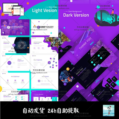金融虚拟加密货币业数据展示视觉 PPT演讲稿幻灯片排版设计模板