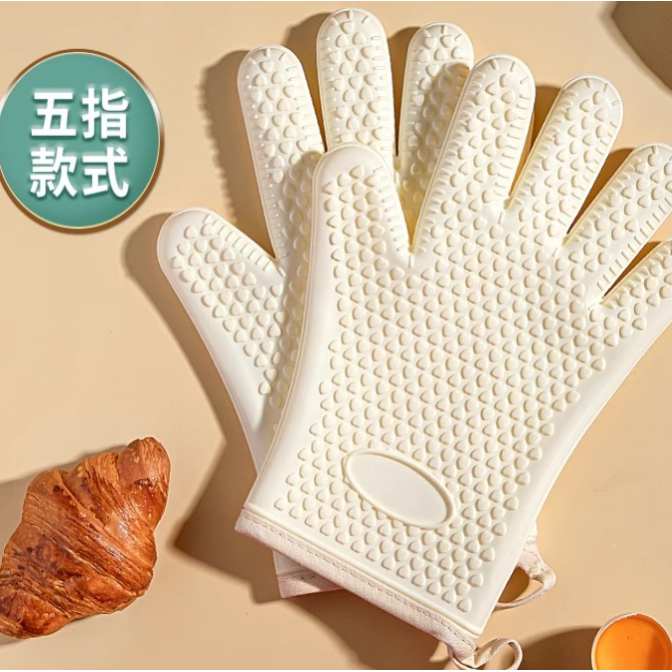防烫手套隔热加厚硅胶厨房烤箱专用烘焙耐高温防滑防热微波炉烘培