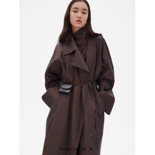 偏光系带檀褐色轻薄大风衣 Niente