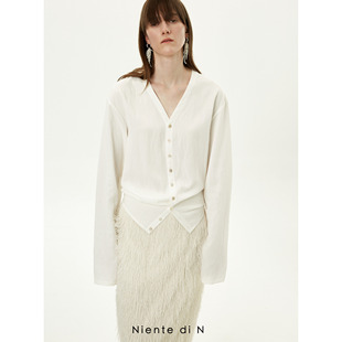 铜氨丝收腰衬衫 Niente