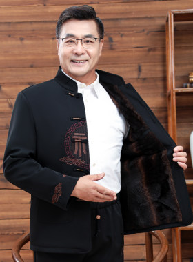 中老年冬季唐装加绒棉衣外套