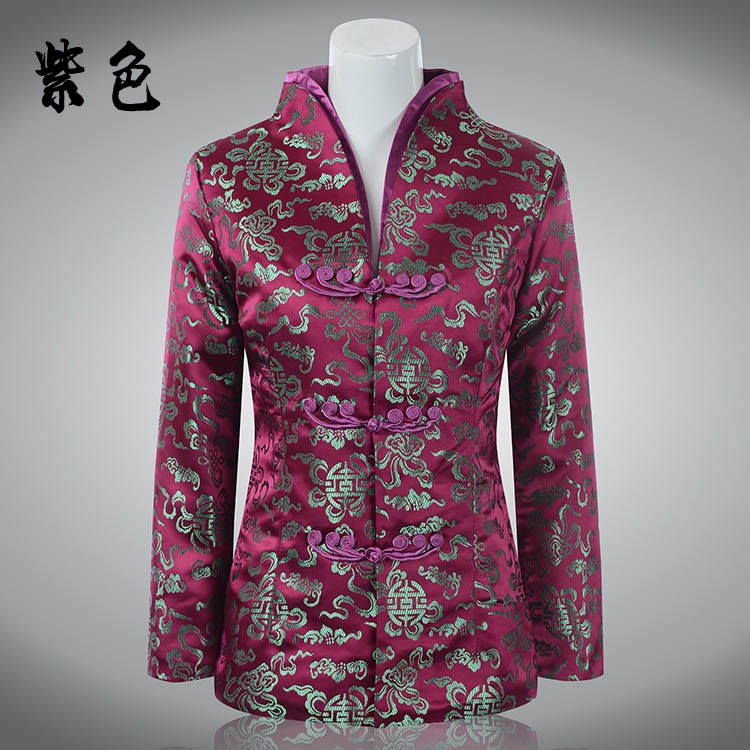 妈妈装春秋款中式汉服绸缎长袖