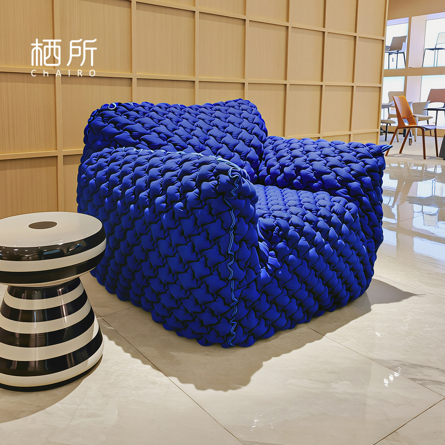 意式极简蓝胖子沙发客厅现代简约意大利Nuvola布艺单人休闲沙发椅