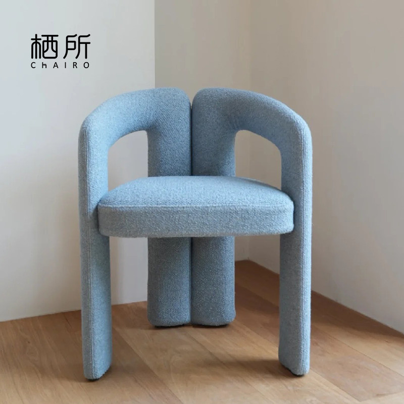 意式极简别墅高端DUDET餐椅设计师轻奢家用梳妆椅奶油风书桌椅子