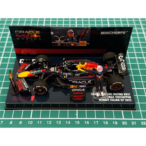 全新 迷你切 F1车模 1/43 2025 RB21 维斯塔潘 意大利第1名人偶版