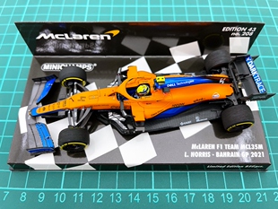 全新 迷你切 F1 车模 1/43 2021 MCL35M 诺里斯 巴林