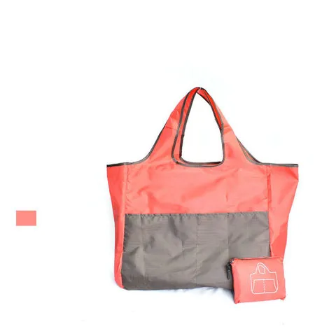 LOHOO购物袋格子手提袋撞色印刷布包方包牛津布折叠买菜包