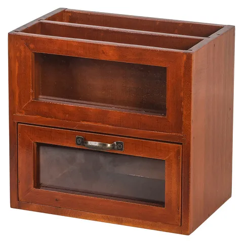 复古收纳桶收纳盒书桌桌面化妆刷笔桶遥控器zakka木质柜文具刷子