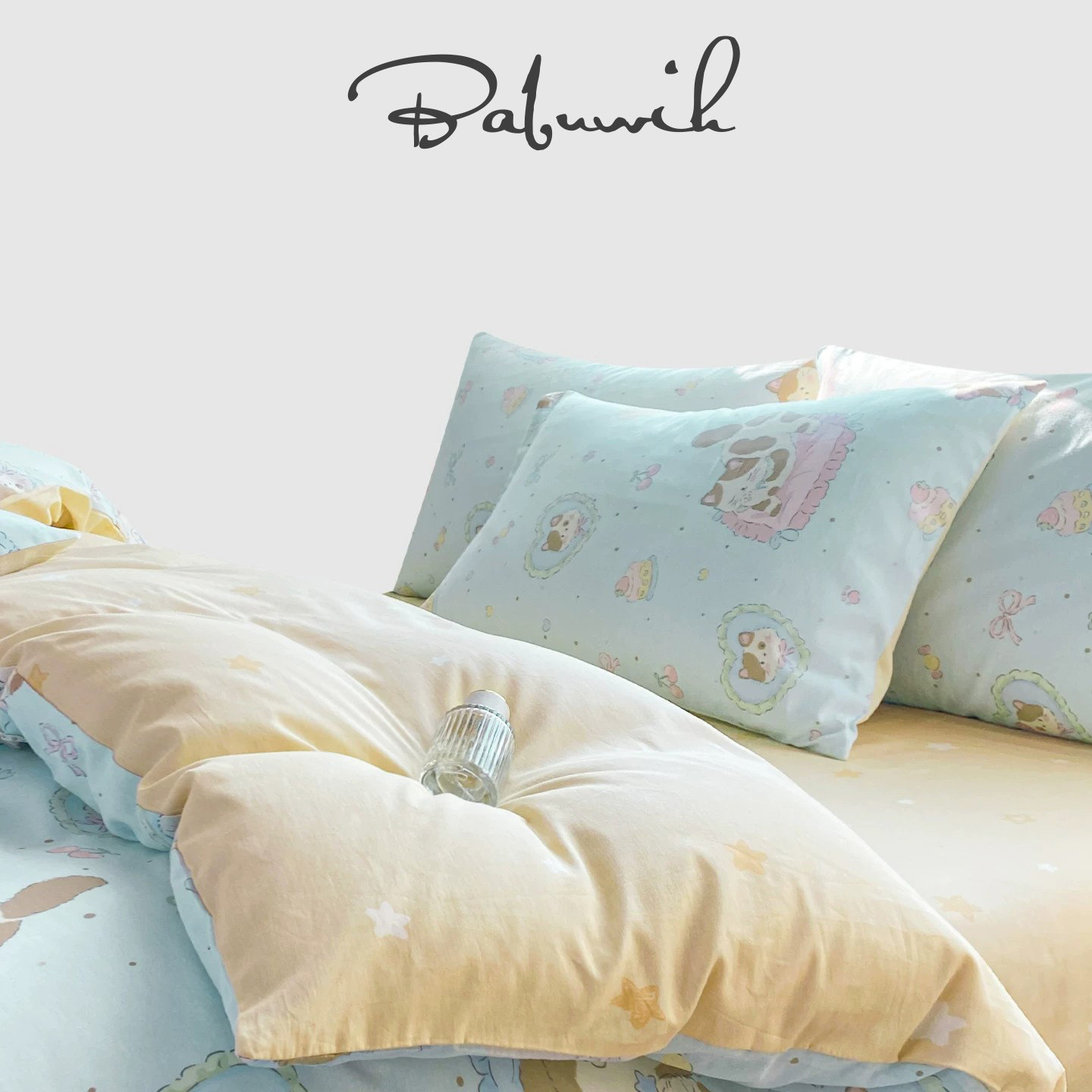 床单床笠四件套纯棉卡通风小懒猫