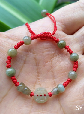 天然玉石红绳葫芦一物一图金刚结