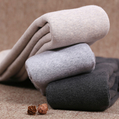 袜棉裤 打底裤 女秋冬外穿米色灰色加厚加绒踩脚螺纹竖条纹特厚裤