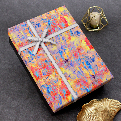 油画风礼物盒布艺送男生礼盒空盒