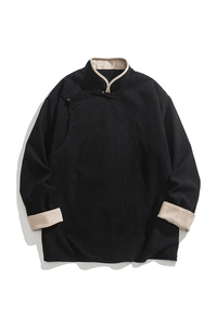 秋冬新中式斜门襟藏袍子道袍日系风夹克 M到5XL JK62 F105图片