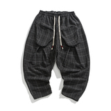 2025秋冬加大码宽松毛呢唐装汉服搭配风休闲裤K189P75，男装民族服装，电商B375