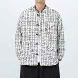 秋冬风新款日系做旧复古功夫汉服唐装立领夹克JK77P105，男装夹克，电商B375