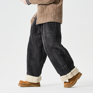 25年新中式宽松加绒加厚保暖复古风汉服休闲裤K214P95