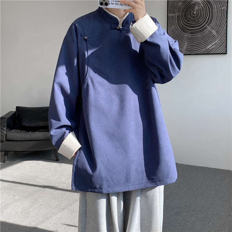 春唐装新中式日系风复古藏袍宽松做旧夹克外套JK62P105,男装夹克,电商B375