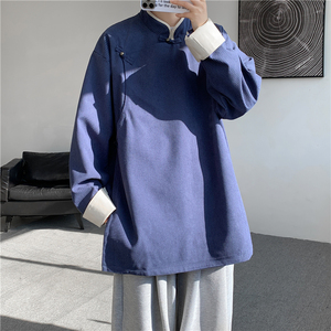 春唐装新中式日系风复古藏袍宽松做旧夹克外套 JK62 P105图片