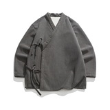 24年复古加大码宽松道袍外套加绒厚风唐装绒JK53P120，男装民族服装，电商B375