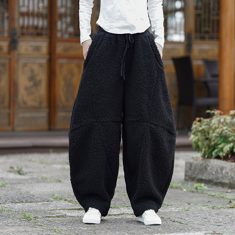 2025冬宽松厚吊档马裤厚毛绒风休闲裤M到5XLK174-1P85,男装休闲裤,电商B375
