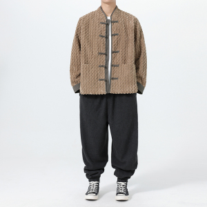 秋冬日系唐装民族风灯芯绒布扣夹克汉服风外套 JK81 P115图片