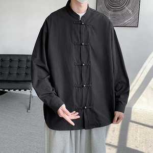 冬季宽松古风加绒加厚立领中式婚礼风衬衫 JK42-1 P110图片