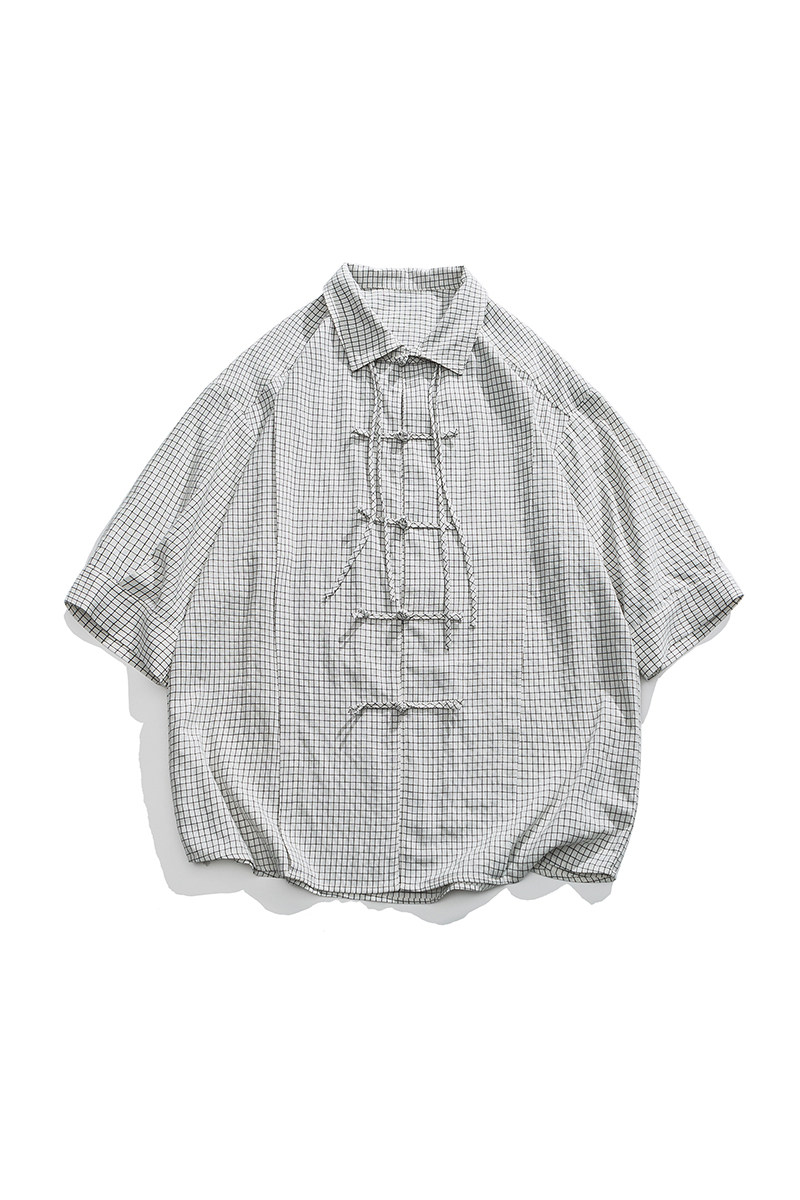 夏装复古加大码港风汉服翻领新中式实物图风衬衫C77F65,男装衬衫,电商B375