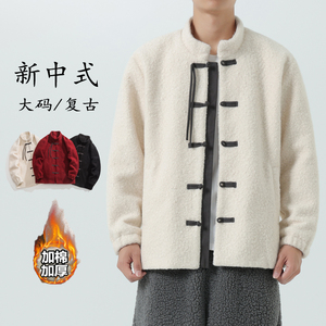 冬季复古立领布扣羊羔毛纯色唐装汉服风棉衣JK72P130,汉服夹衣怎么搭配图片