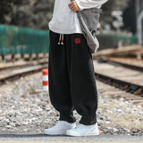 冬季羊羔毛复古刺绣宽松收口风汉服搭配休闲裤K121P70，男装休闲裤，电商B375