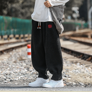 冬季羊羔毛复古刺绣宽松收口风汉服搭配休闲裤 K121 P70图片