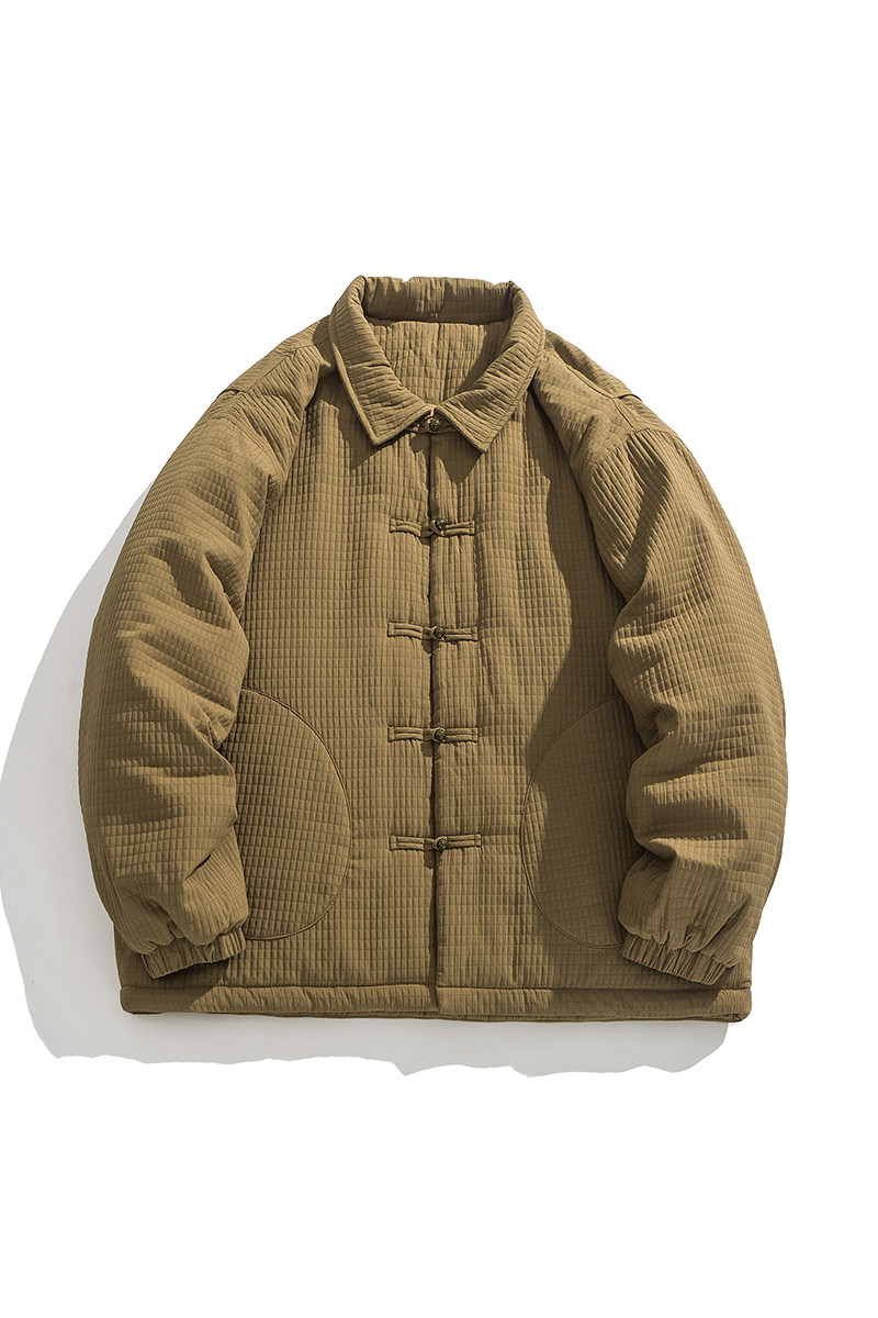 24年纯色唐装汉服平铺图风宽松棉衣外套JK71P130,男装棉衣,电商B375