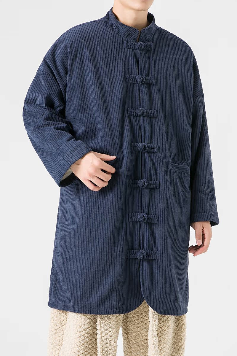 日系冬季加大码长款加绒加厚中式棉衣风棉服JK54P150,男装棉衣,电商B375