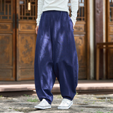秋冬汉服风新款日系纯色宽松加大码风灯笼裤K178P75，男装民族服装，电商B375