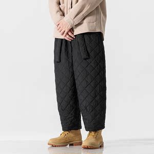 25冬季宽松中式古风加棉厚复古阔腿裤风休闲棉裤 K172 P85图片