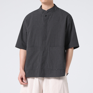 二零二四复古男女通穿立领风汉服立领布扣中式布衣 C71 F65图片