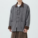 秋冬季宽松翻领复古汉服大码日系厚夹克JK67P110，男装夹克，电商B375