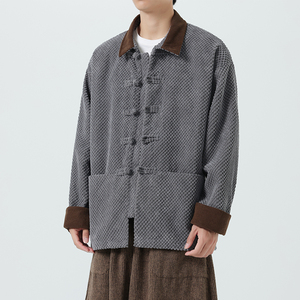秋冬季宽松翻领复古汉服大码日系厚夹克 JK67 P110图片