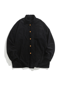 秋冬汉服唐装插袋复古条绒夹克风外套 有大码 JK61 P95图片