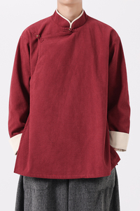 秋冬风长袖厚新中式唐装汉服民族纯色藏族夹克 JK62 F105图片