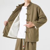 2024加大码宽松棉衣厚加绒立领毛呢汉服风棉衣JK50P135，男装棉衣，电商B375