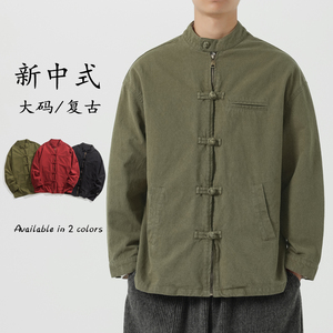 秋季宽松立领机车风夹克外套重度水洗工装汉服风JK66F115