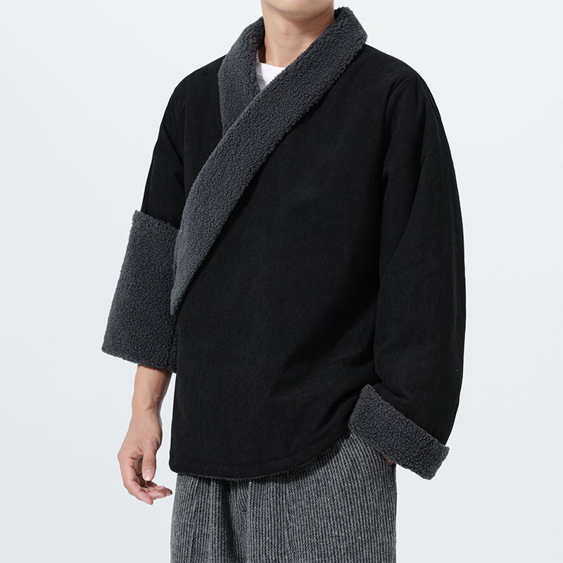 25年宽松冬季加绒加厚开衫藏袍中式古风风棉衣JK85P135，男装棉衣，电商B375