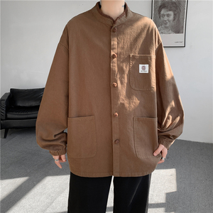 2025唐装汉服款日系水洗工装风复古盘扣夹克 JK63 P110图片