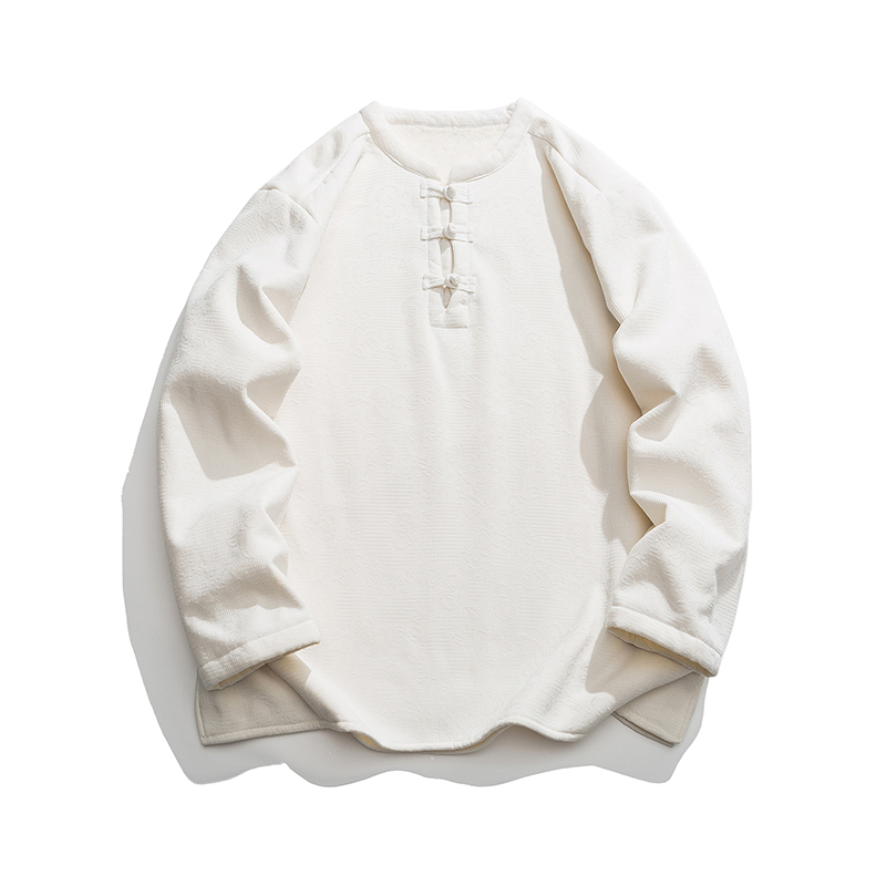 25年复古布口套头打底中式加绒加厚风长袖T恤JK51P90，男装T恤，电商B375