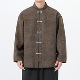 秋冬款加大码唐装毛呢厚唐装立领风夹克太极服JK80P110，男装夹克，电商B375