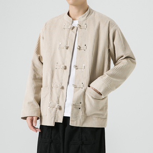 秋冬厚新中式唐装改良汉服立领布扣风夹克 JK46 F110图片